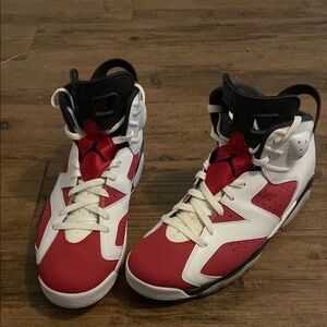 Red and White High-Top Sneakers